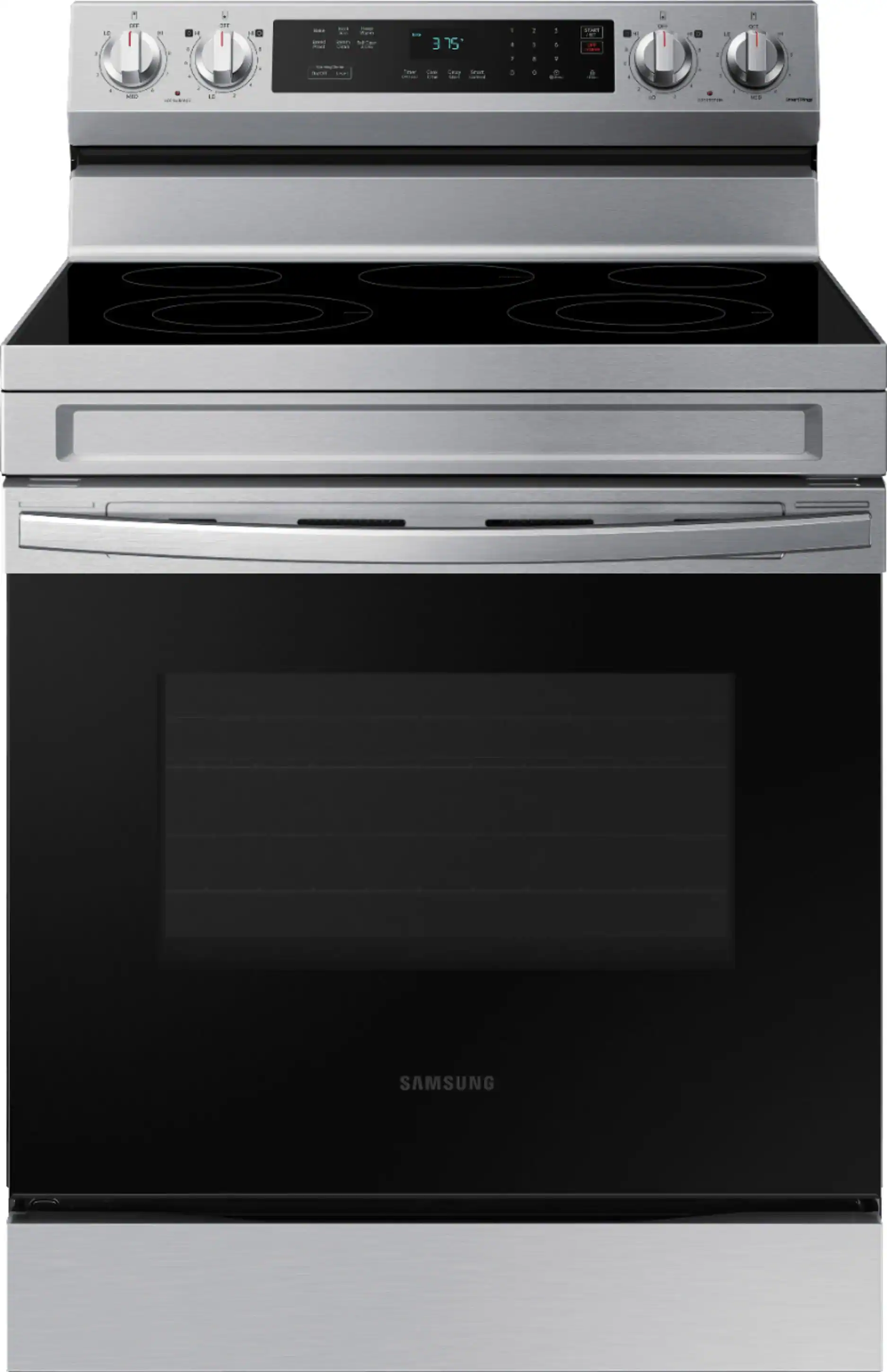 Samsung - 6.3 cu. ft. Freestanding Electric Range with Rapid Boil, WiFi & Self Clean - Stainless Steel
