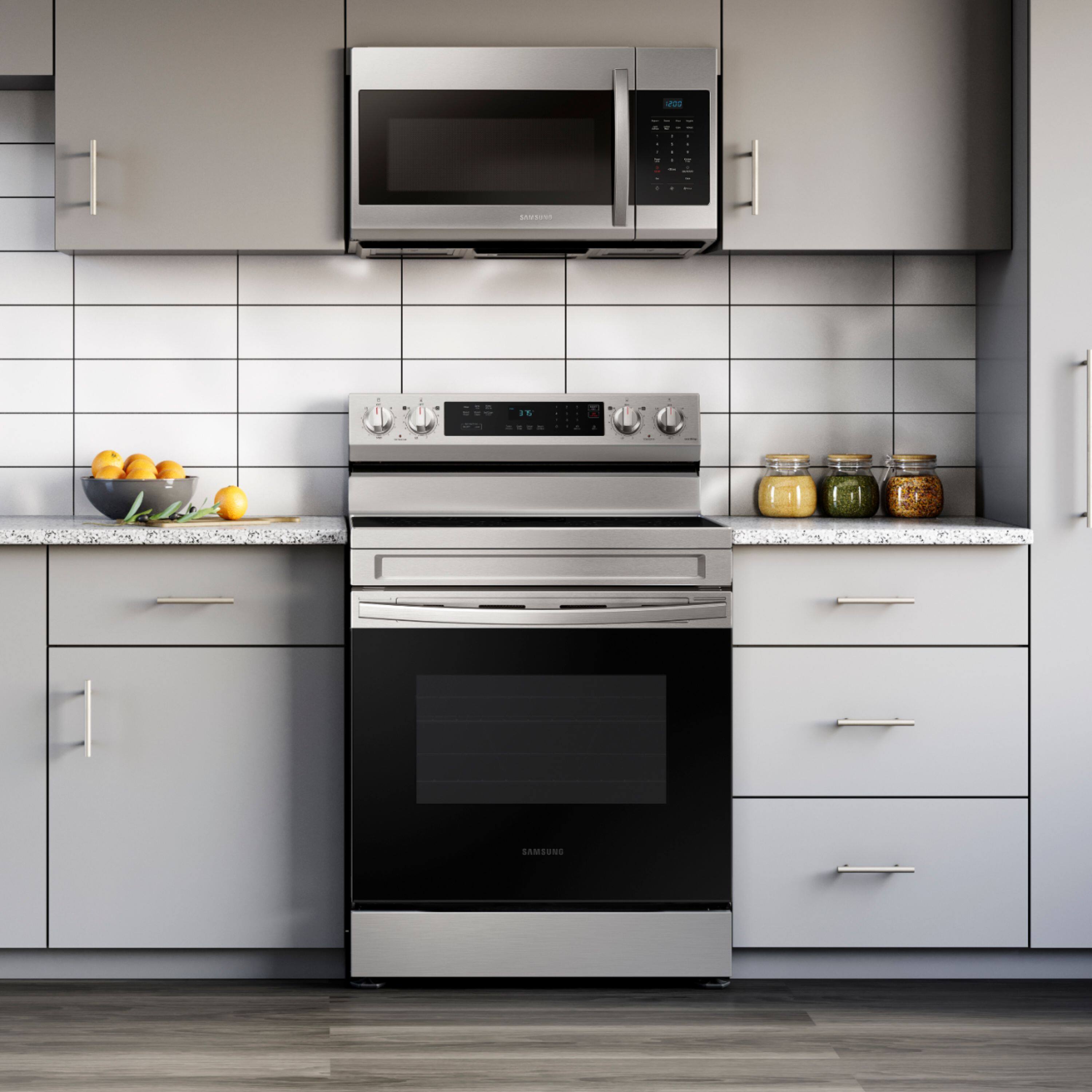 Alt View 11. Samsung - 6.3 cu. ft. Freestanding Electric Range with Rapid Boil, WiFi & Self Clean - Stainless Steel.