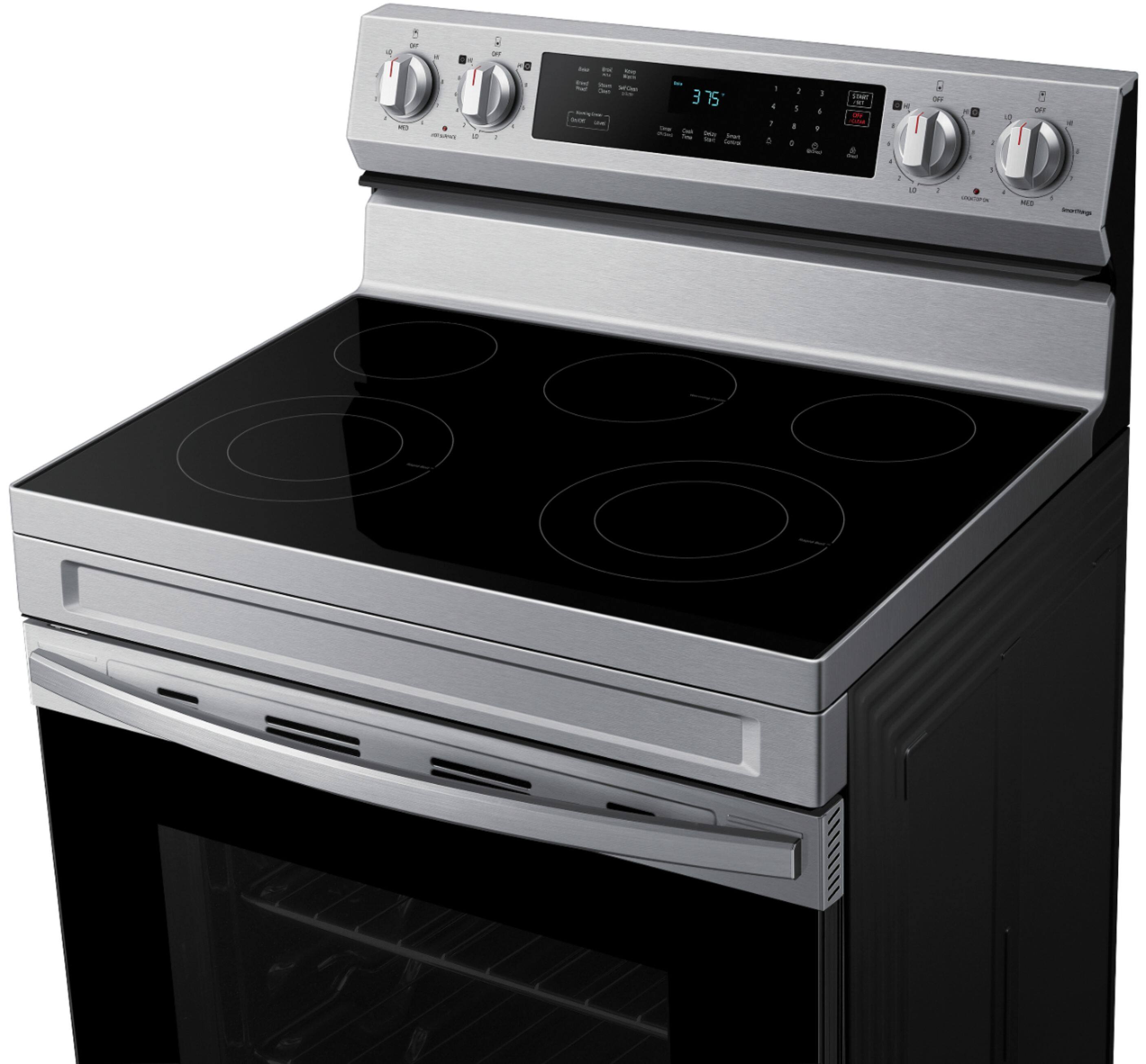 Alt View 15. Samsung - 6.3 cu. ft. Freestanding Electric Range with Rapid Boil, WiFi & Self Clean - Stainless Steel.