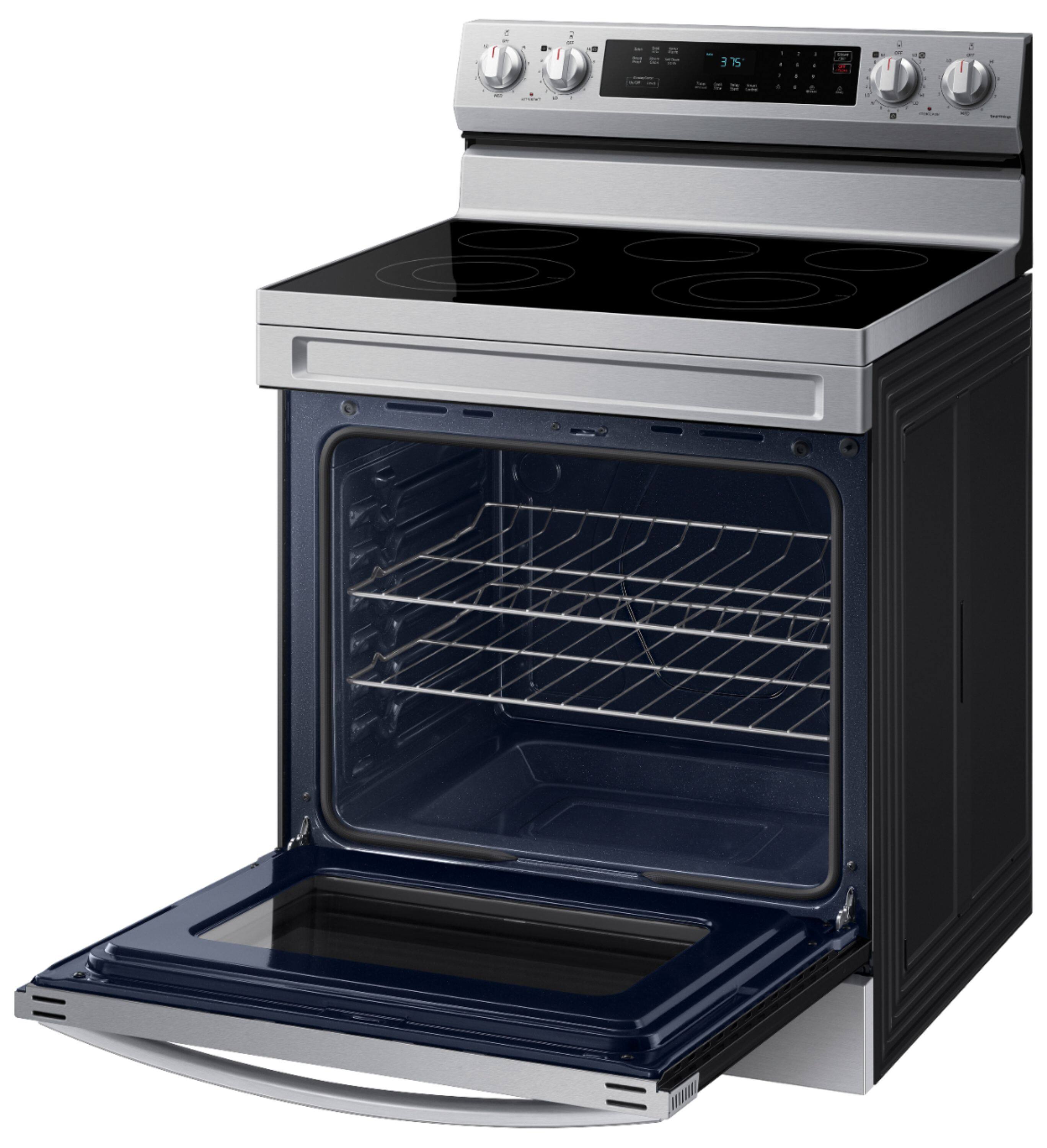 Alt View 17. Samsung - 6.3 cu. ft. Freestanding Electric Range with Rapid Boil, WiFi & Self Clean - Stainless Steel.