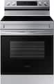 Samsung - 30 in. Wide 4 Elements 6.3 cu. ft. Freestanding Electric Range with WiFi and Steam Clean - Stainless Steel