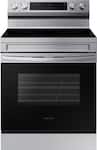 Samsung - 30 in. Wide 4 Elements 6.3 cu. ft. Freestanding Electric Range with WiFi and Steam Clean - Stainless Steel