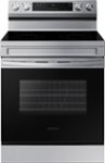 Front. Samsung - 6.3 cu. ft. Freestanding Electric Range with WiFi and Steam Clean - Stainless Steel.