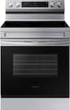 Samsung - 30 in. Wide 4 Elements 6.3 cu. ft. Freestanding Electric Range with WiFi and Steam Clean - Stainless Steel