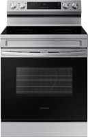 Samsung - Open Box 6.3 cu. ft. Freestanding Electric Range with WiFi and Steam Clean - Stainless steel - Front_Zoom
