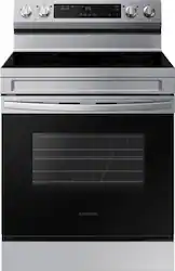 Samsung - 6.3 cu. ft. Freestanding Electric Range with WiFi and Steam Clean - Stainless Steel - Front_Zoom