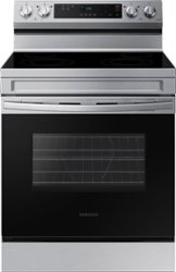 Samsung - 6.3 cu. ft. Freestanding Electric Range with WiFi and Steam Clean - Stainless steel - Front_Zoom
