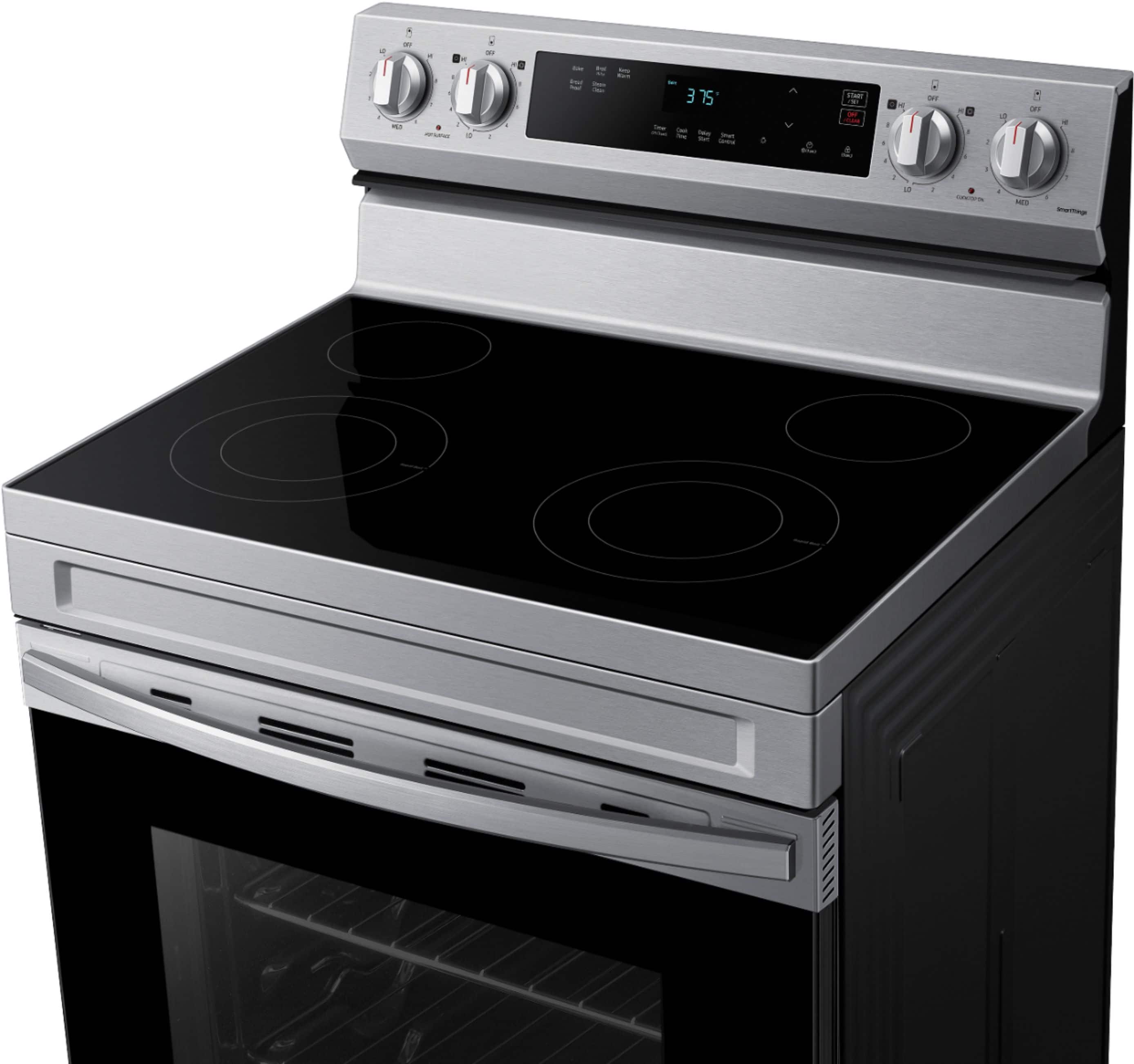 Alt View 15. Samsung - 6.3 cu. ft. Freestanding Electric Range with WiFi and Steam Clean - Stainless Steel.