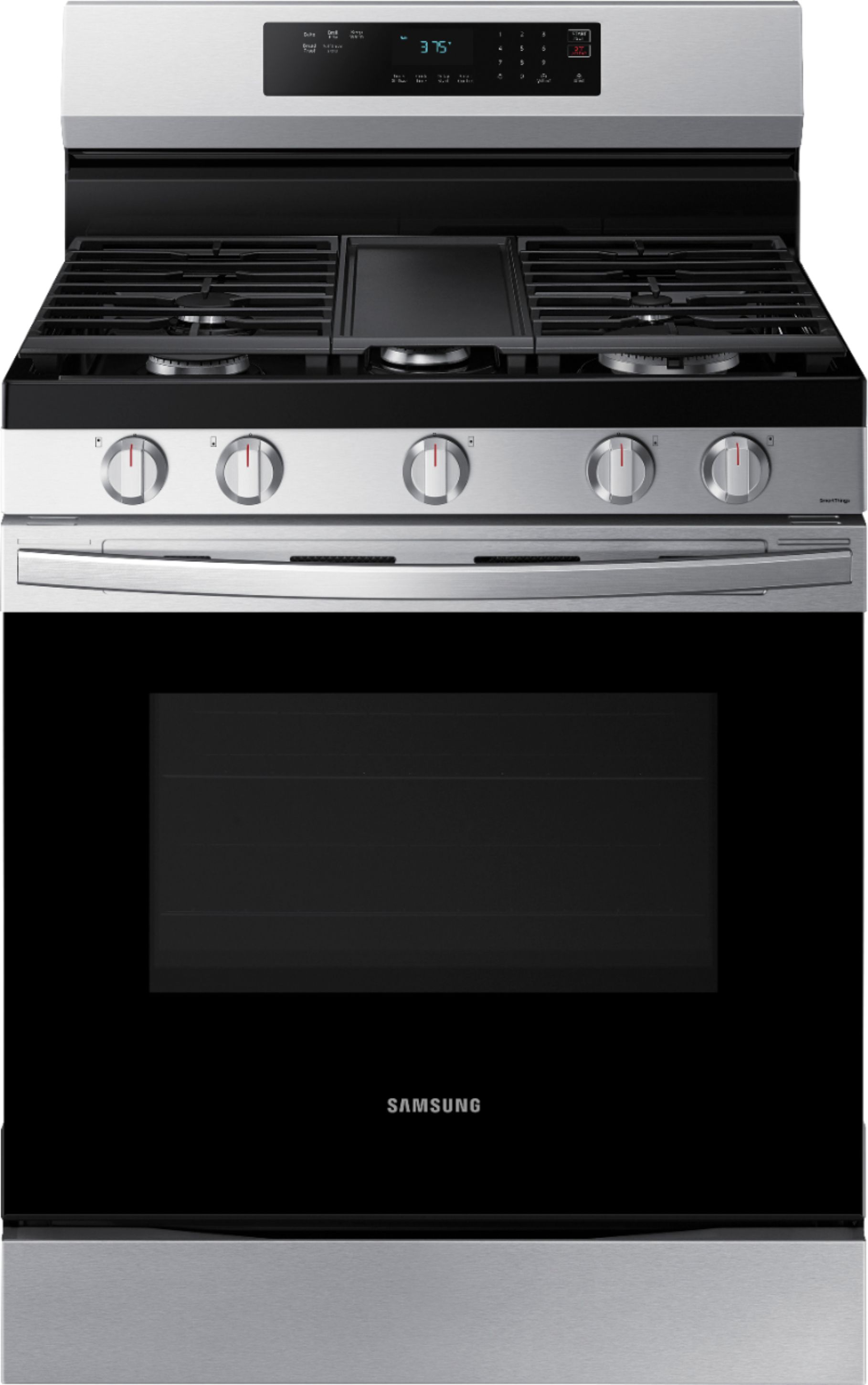Samsung NX60A6751SS 6.0 CuFt Smart Freestanding 5-Burner Convection+ Flex  Duo™ Gas Range In Stainless Steel With Air Fry