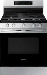 Samsung - 6.0 cu. ft. Freestanding Gas Range with 18K BTU Dual Power Burner & Self Clean - Stainless Steel - Front_Zoom