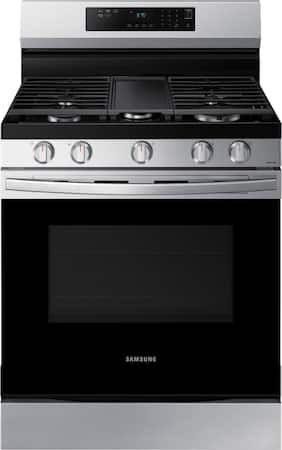 Samsung - 6.0 cu. ft. Freestanding Gas Range with 18K BTU Dual Power Burner & Self Clean - Stainless Steel