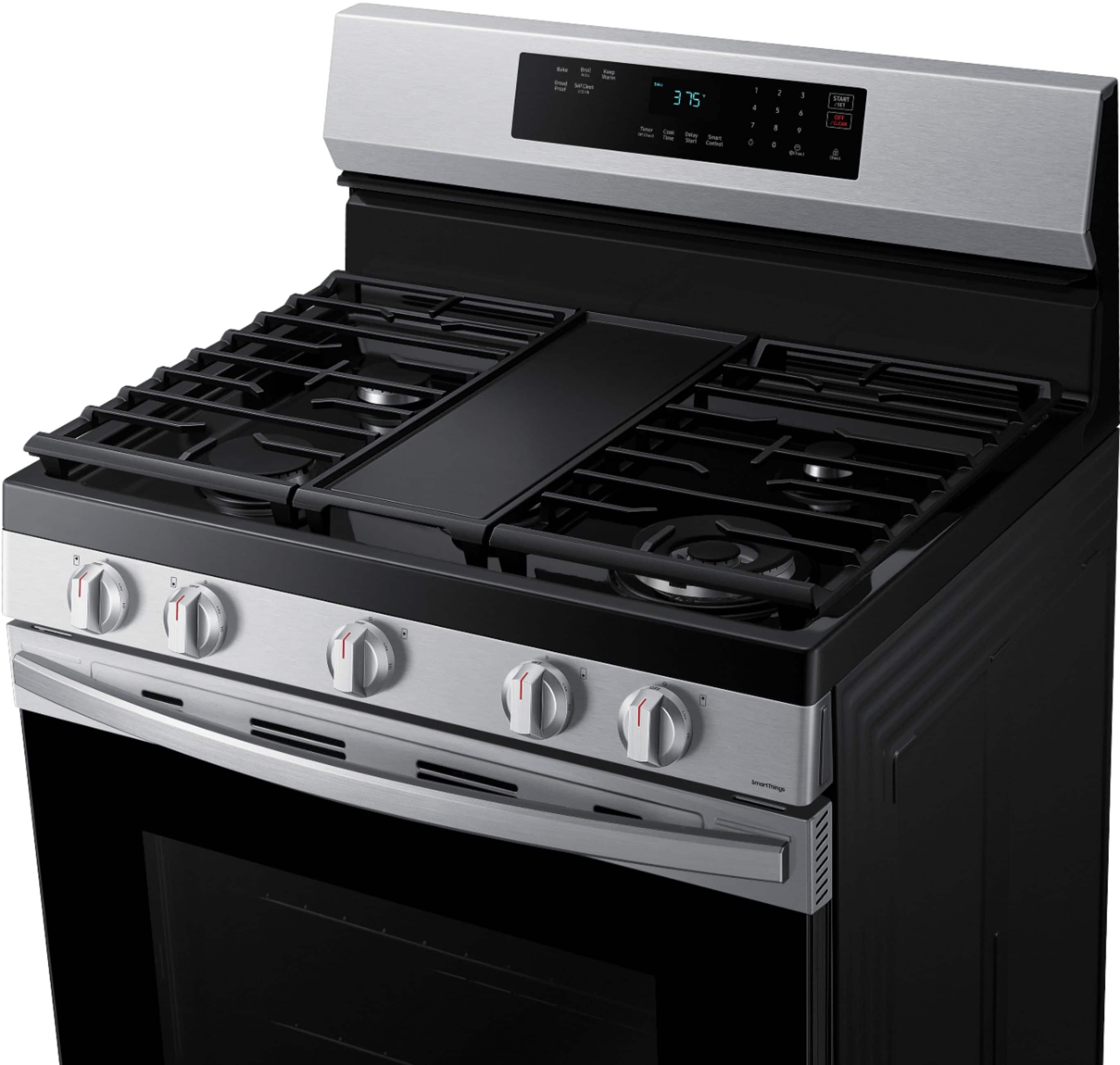 Alt View 15. Samsung - 6.0 cu. ft. Freestanding Gas Range with 18K BTU Dual Power Burner, WiFi & Self Clean - Stainless Steel.