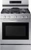 Front. Samsung - 6.0 Cu. Ft. Freestanding Gas Convection+ Range with WiFi and No-Preheat Air Fry - Stainless Steel.