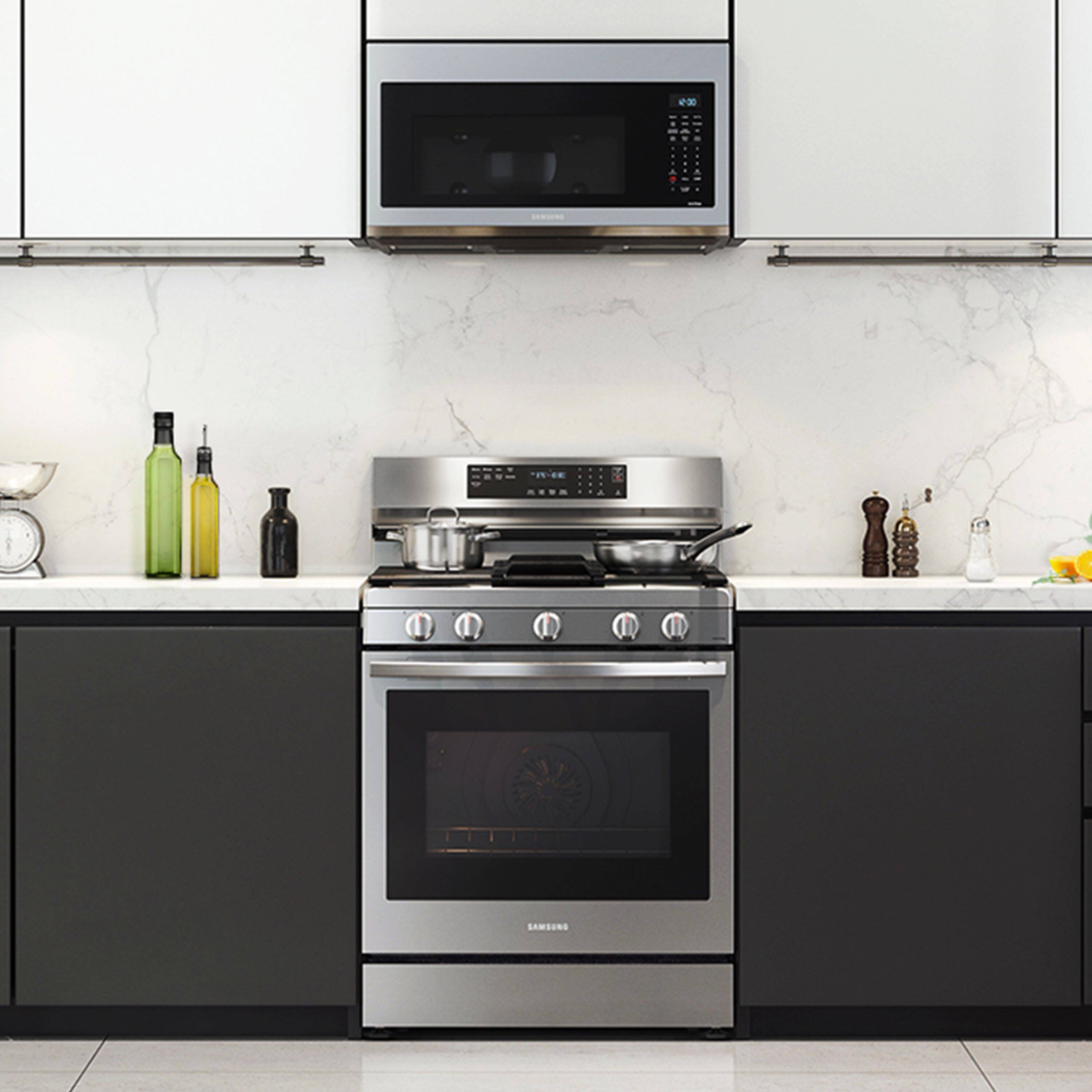Alt View 11. Samsung - 6.0 Cu. Ft. Freestanding Gas Convection+ Range with WiFi and No-Preheat Air Fry - Stainless Steel.