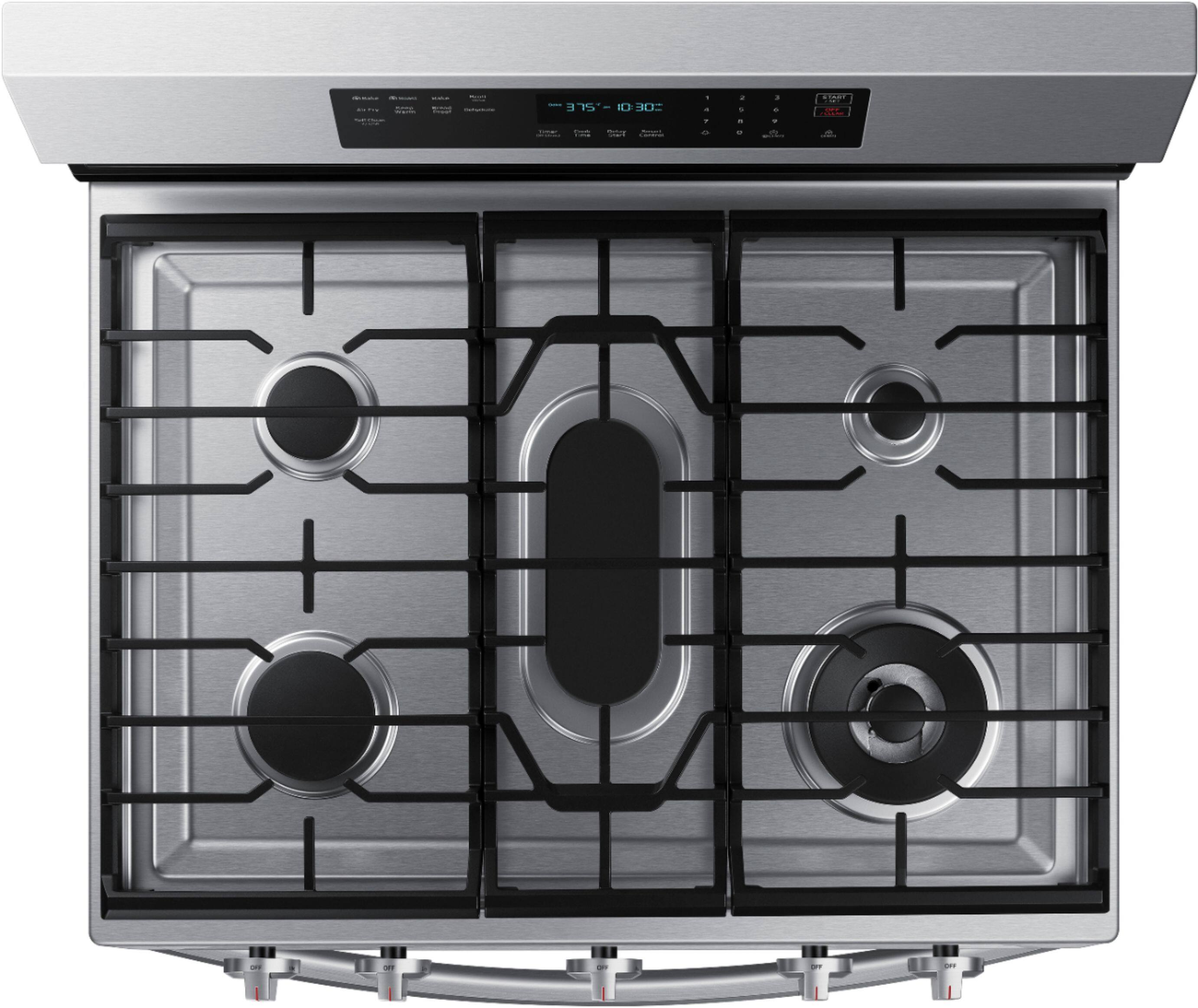 Alt View 14. Samsung - 6.0 Cu. Ft. Freestanding Gas Convection+ Range with WiFi and No-Preheat Air Fry - Stainless Steel.
