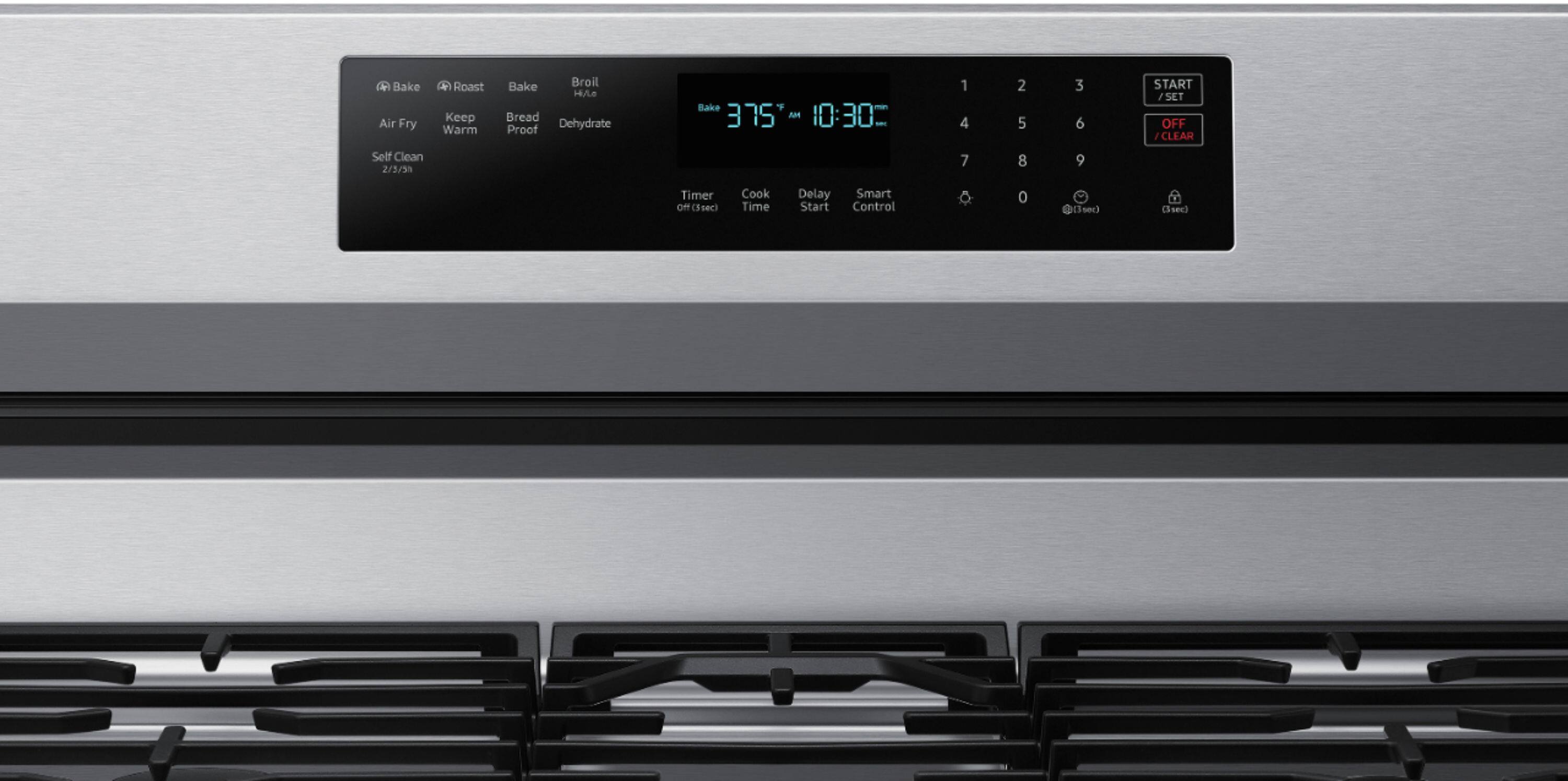 Alt View 15. Samsung - 6.0 Cu. Ft. Freestanding Gas Convection+ Range with WiFi and No-Preheat Air Fry - Stainless Steel.