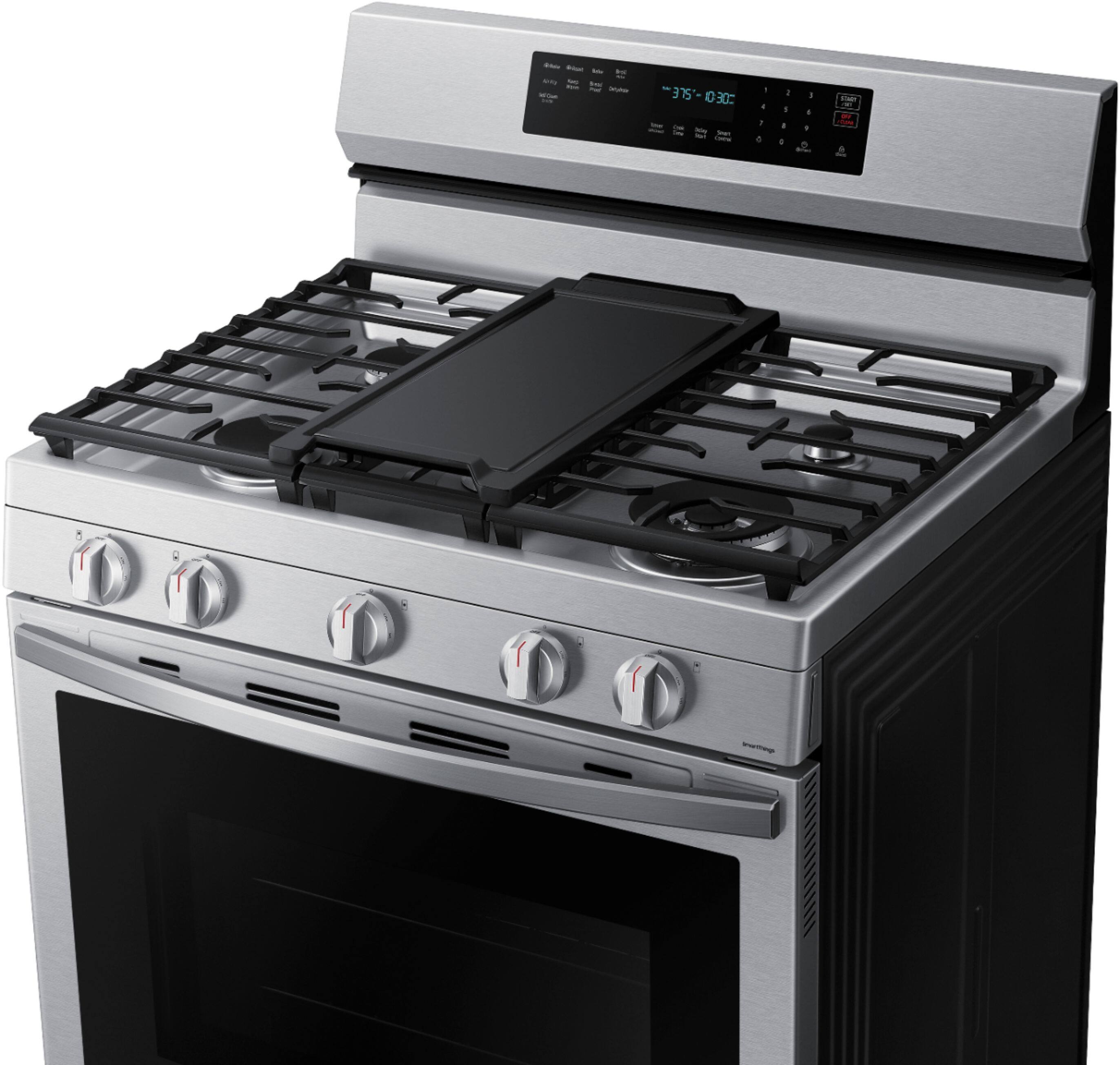 Alt View 16. Samsung - 6.0 Cu. Ft. Freestanding Gas Convection+ Range with WiFi and No-Preheat Air Fry - Stainless Steel.
