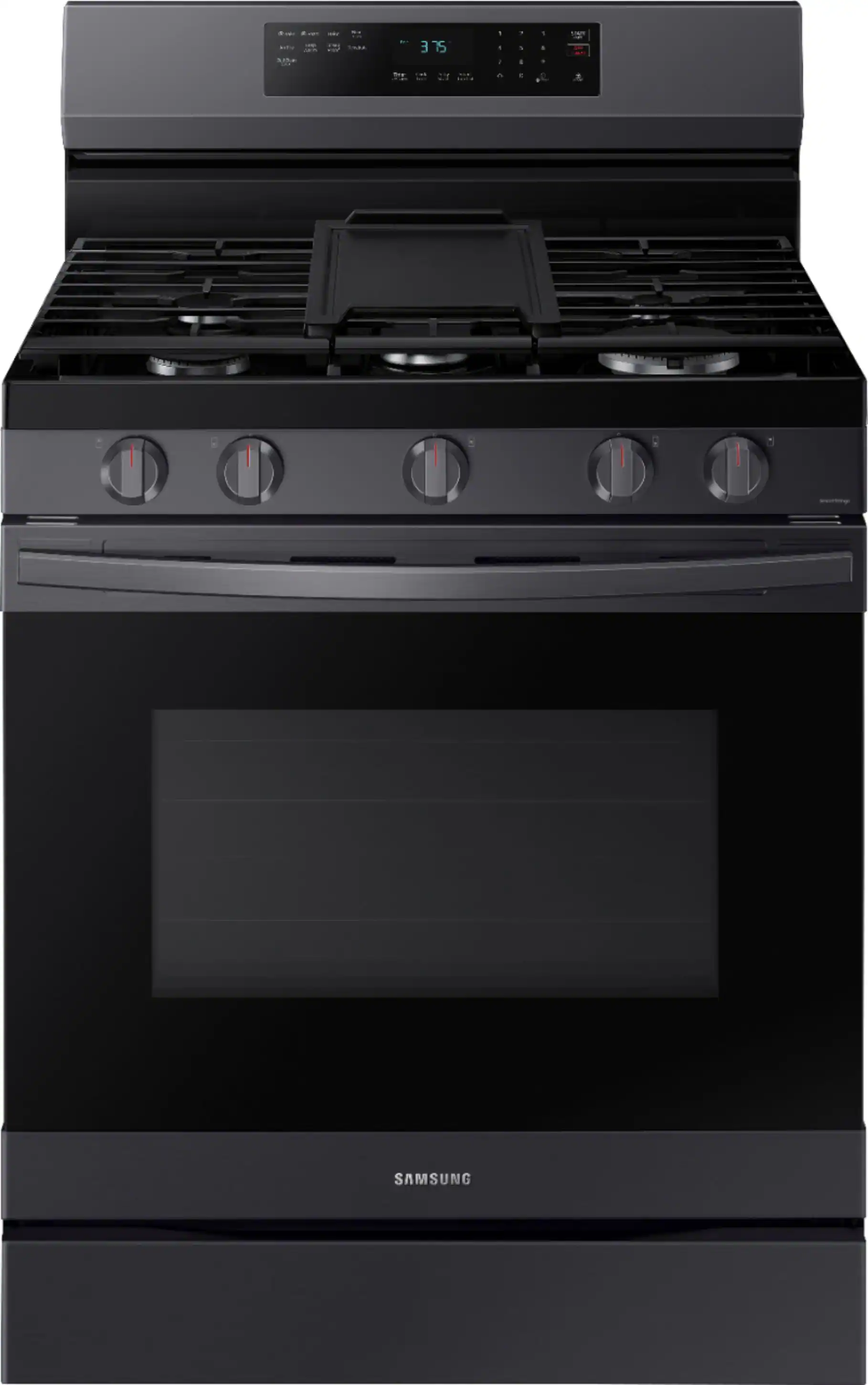 Samsung - 6.0 cu. ft. Freestanding Gas Range with No-Preheat Air Fry & Convection - Black Stainless Steel