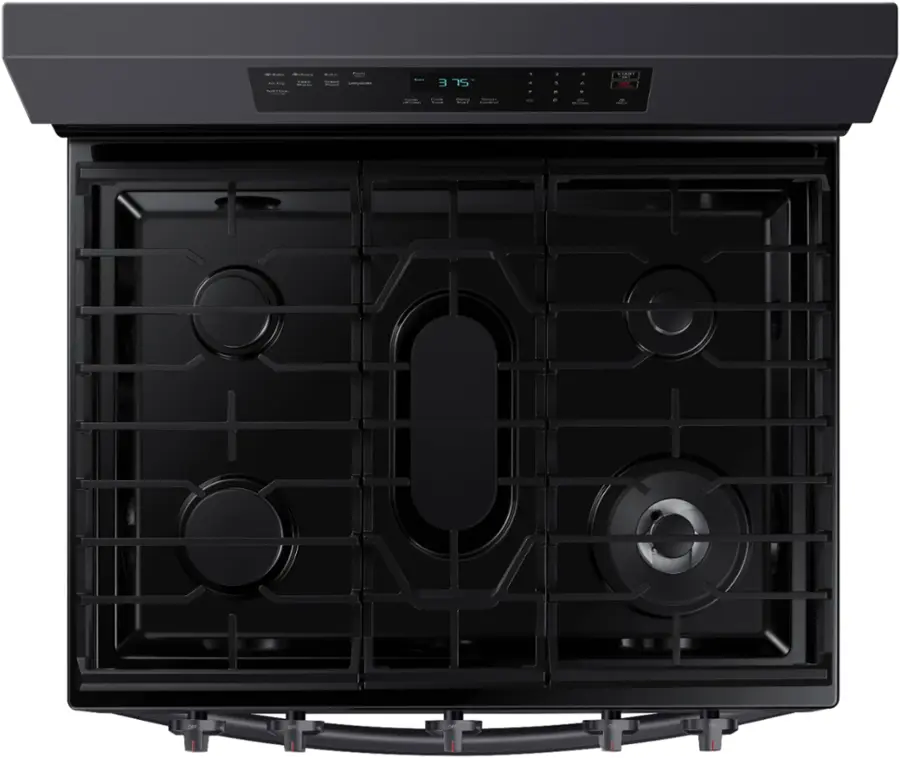 Alt View 14. Samsung - 6.0 cu. ft. Freestanding Gas Range with WiFi, No-Preheat Air Fry & Convection - Black Stainless Steel.
