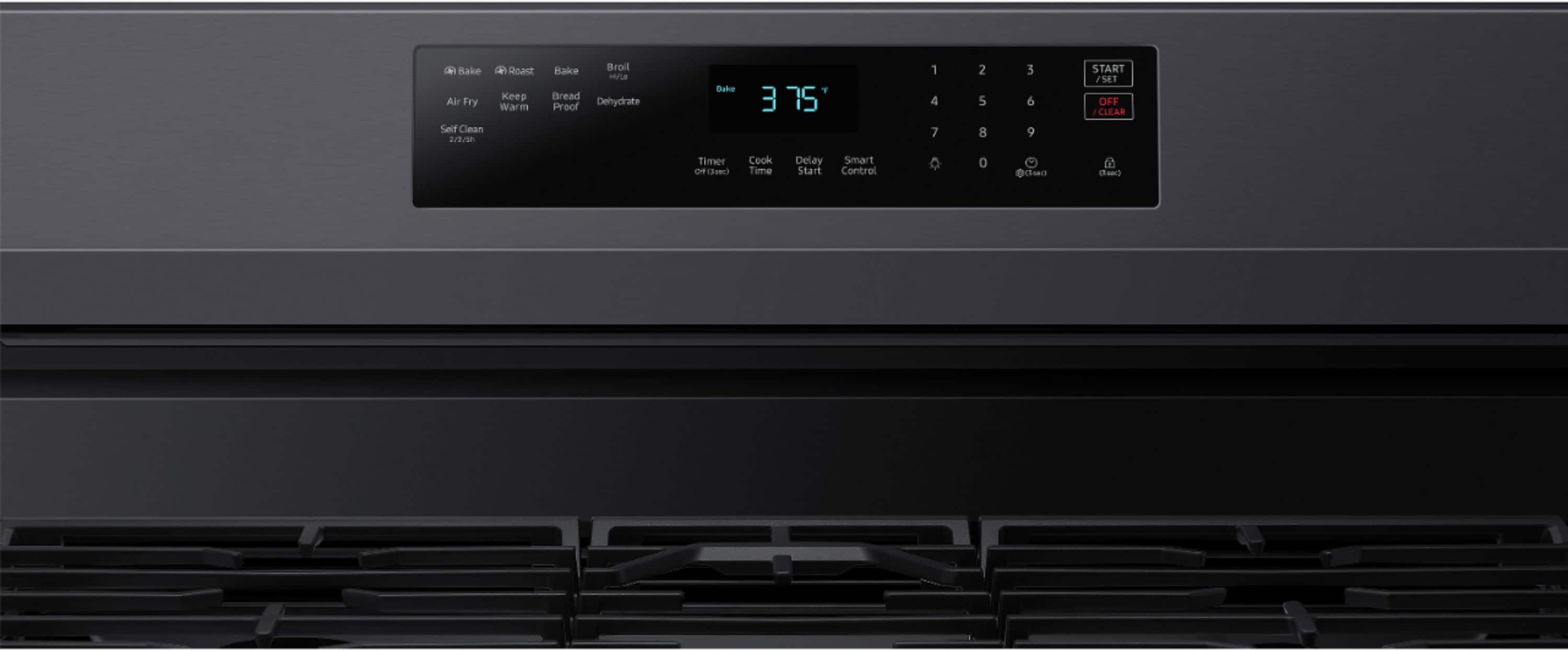 Alt View 15. Samsung - 6.0 cu. ft. Freestanding Gas Range with WiFi, No-Preheat Air Fry & Convection - Black Stainless Steel.