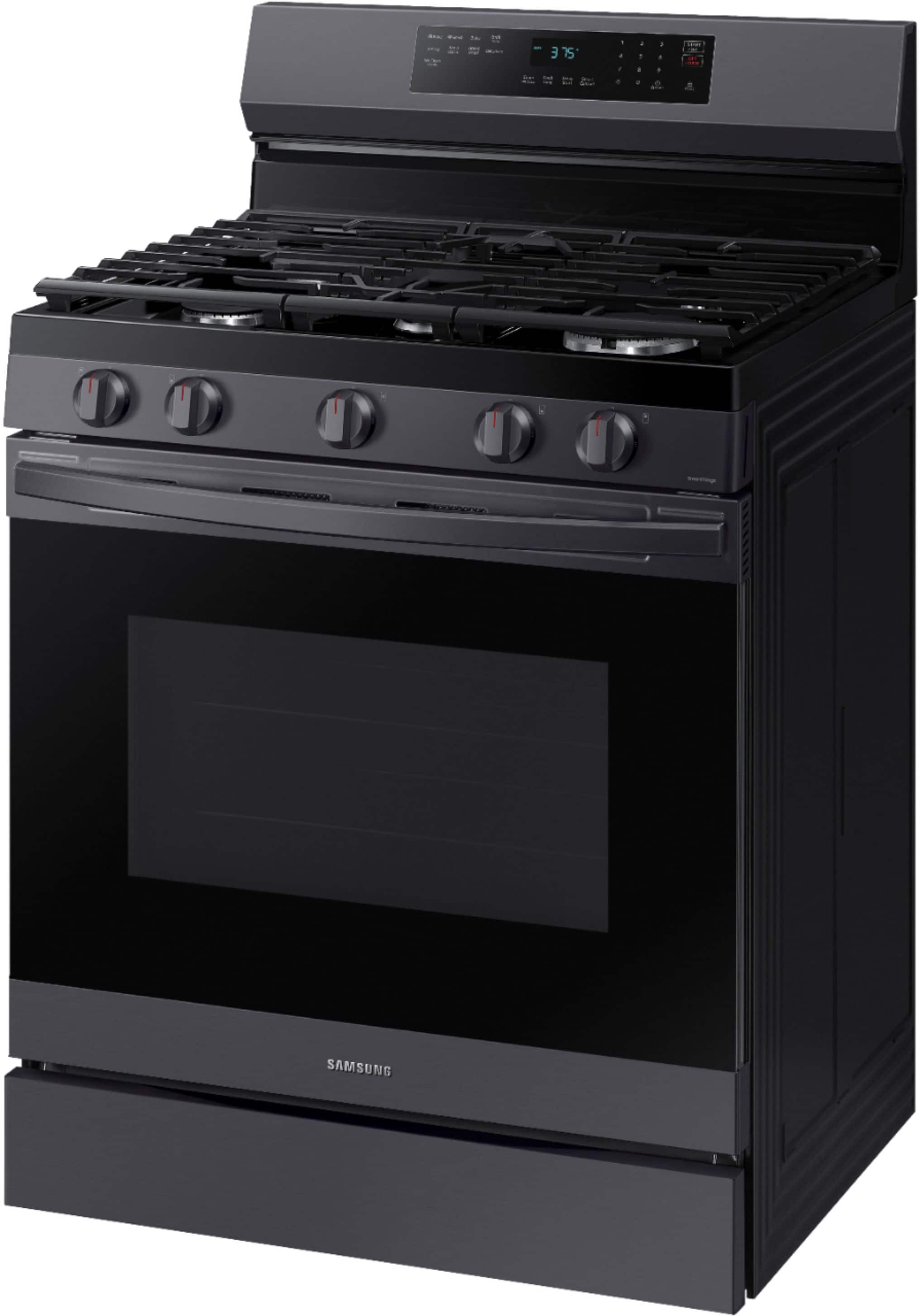 Alt View 17. Samsung - 6.0 cu. ft. Freestanding Gas Range with WiFi, No-Preheat Air Fry & Convection - Black Stainless Steel.