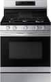 Samsung - 30 in. Wide 5 Burner 6.0 cu. ft. Freestanding Gas Range with No-Preheat Air Fry & Convection - Stainless Steel