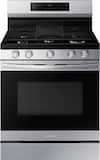 Samsung - 30 in. Wide 5 Burner 6.0 cu. ft. Freestanding Gas Range with No-Preheat Air Fry & Convection - Stainless Steel