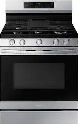 Samsung - 6.0 cu. ft. Freestanding Gas Range with No-Preheat Air Fry & Convection - Stainless Steel - Front_Zoom
