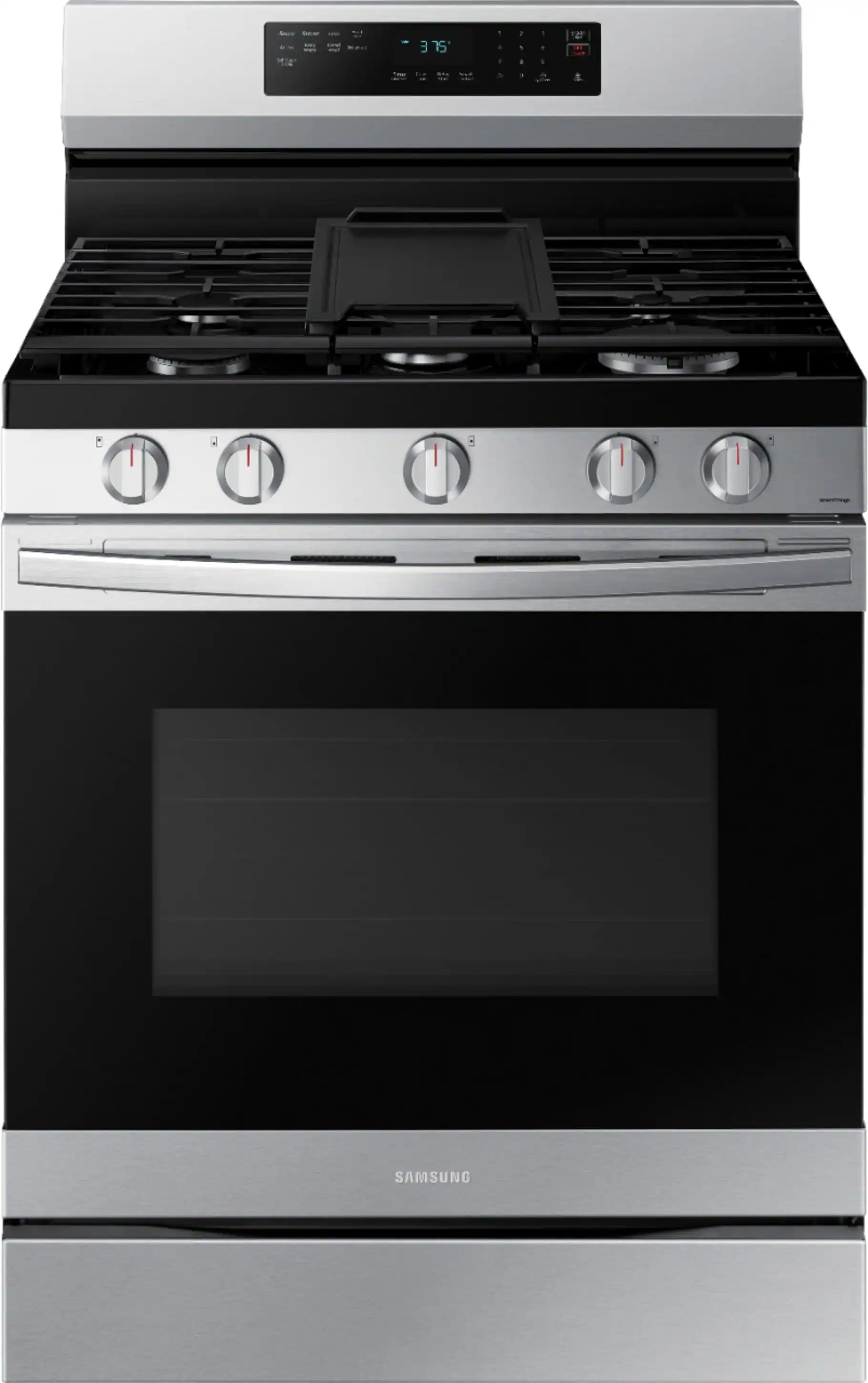 Samsung - 6.0 cu. ft. Freestanding Gas Range with No-Preheat Air Fry & Convection - Stainless Steel