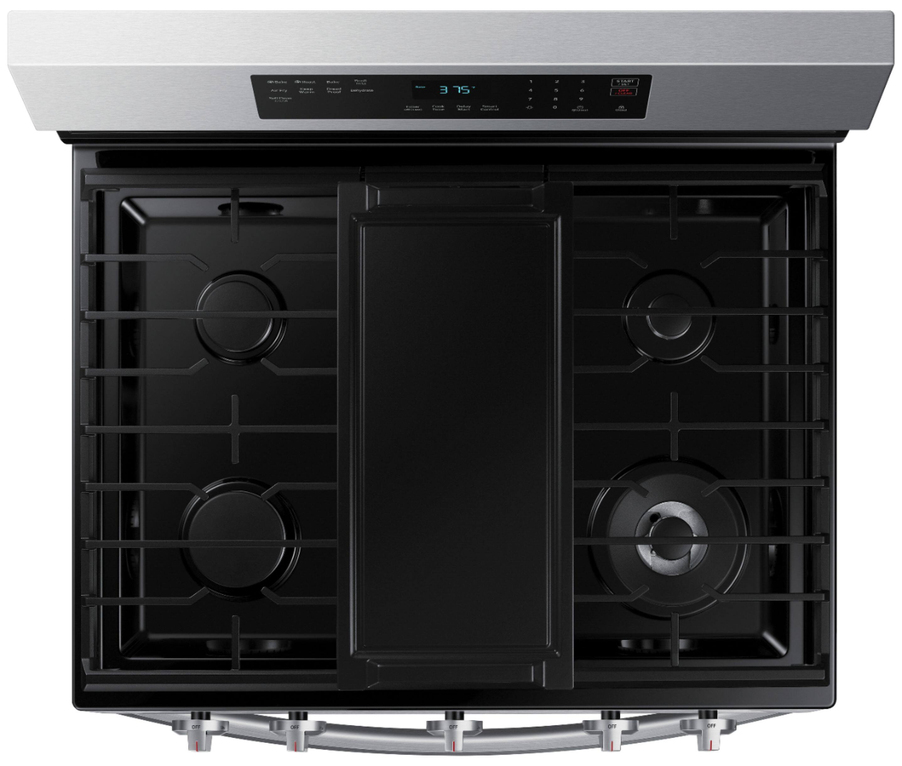 Alt View 13. Samsung - 6.0 cu. ft. Freestanding Gas Range with WiFi, No-Preheat Air Fry & Convection - Stainless Steel.