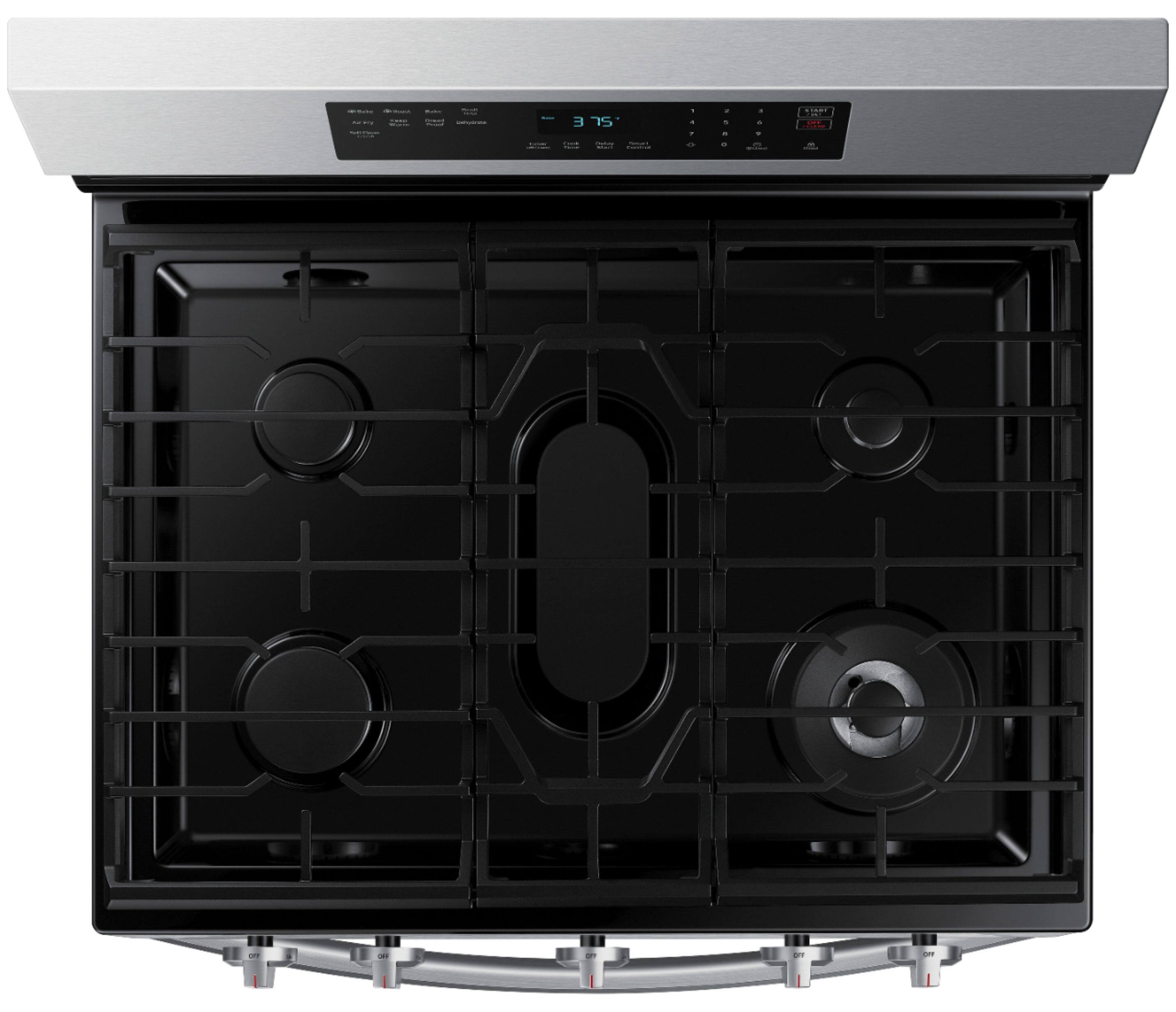 Alt View 14. Samsung - 6.0 cu. ft. Freestanding Gas Range with WiFi, No-Preheat Air Fry & Convection - Stainless Steel.
