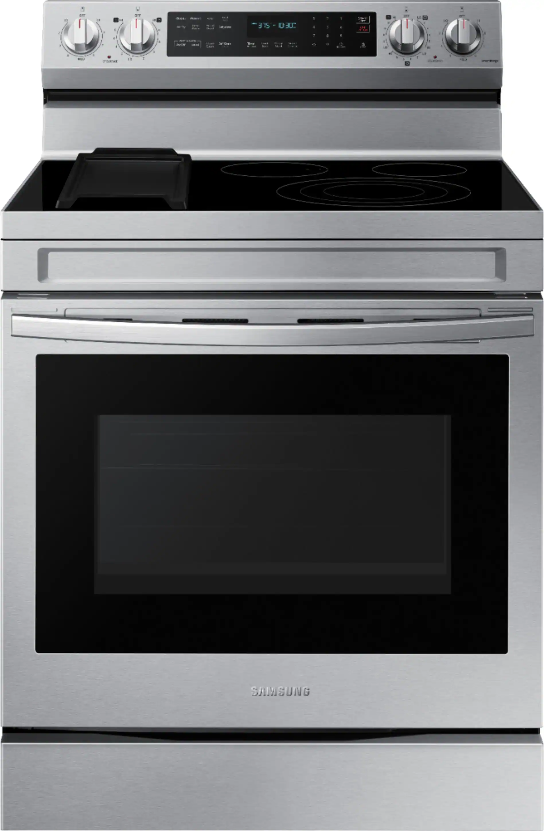 Samsung - 6.3 cu. ft. Freestanding Electric Convection+ Range with WiFi, No-Preheat Air Fry and Griddle - Stainless Steel