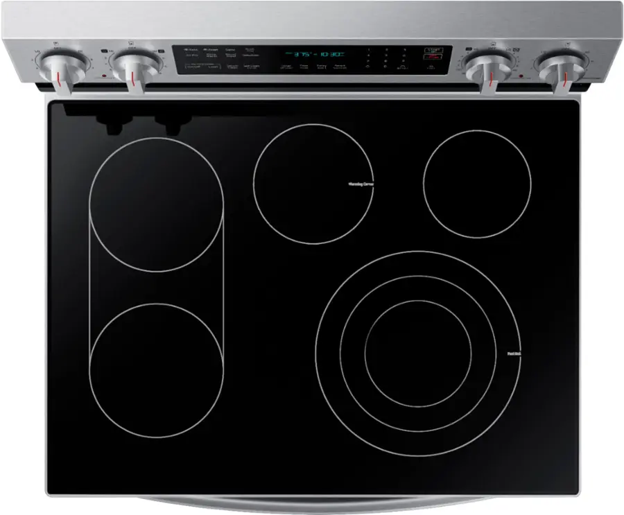 Alt View 14. Samsung - 6.3 cu. ft. Freestanding Electric Convection+ Range with WiFi, No-Preheat Air Fry and Griddle - Stainless Steel.