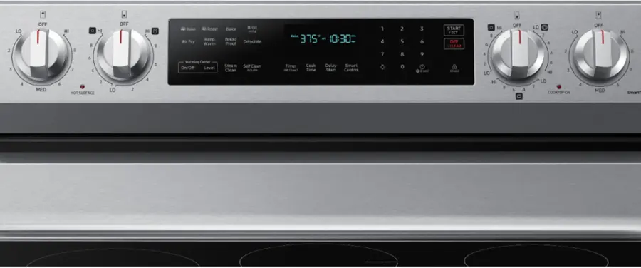 Alt View 15. Samsung - 6.3 cu. ft. Freestanding Electric Convection+ Range with WiFi, No-Preheat Air Fry and Griddle - Stainless Steel.
