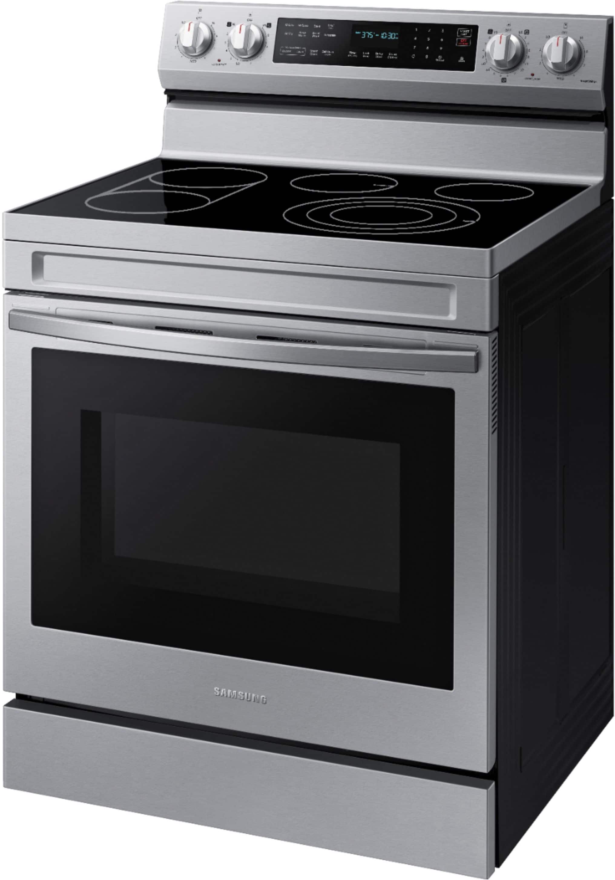 Alt View 17. Samsung - 6.3 cu. ft. Freestanding Electric Convection+ Range with WiFi, No-Preheat Air Fry and Griddle - Stainless Steel.