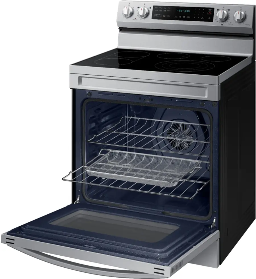 Alt View 18. Samsung - 6.3 cu. ft. Freestanding Electric Convection+ Range with WiFi, No-Preheat Air Fry and Griddle - Stainless Steel.