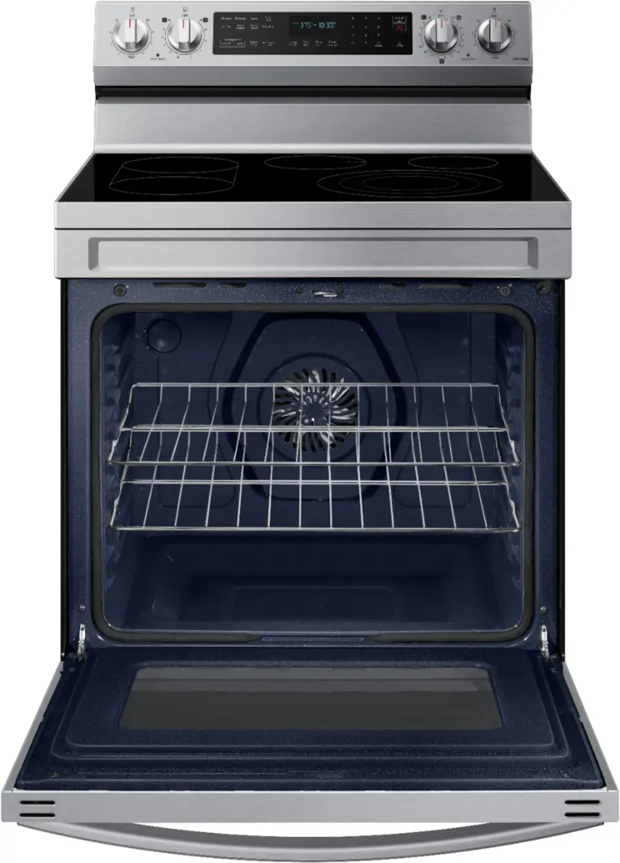 Alt View 19. Samsung - 6.3 cu. ft. Freestanding Electric Convection+ Range with WiFi, No-Preheat Air Fry and Griddle - Stainless Steel.