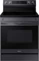 Samsung - 30 in. Wide 5 Elements 6.3 cu. ft. 5 Freestanding Electric Range with WiFi, No-Preheat Air Fry & Convection - Black Stainless Steel