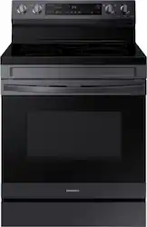 Samsung - 6.3 cu. ft. Freestanding Electric Range with WiFi, No-Preheat Air Fry & Convection - Black Stainless Steel - Front_Zoom