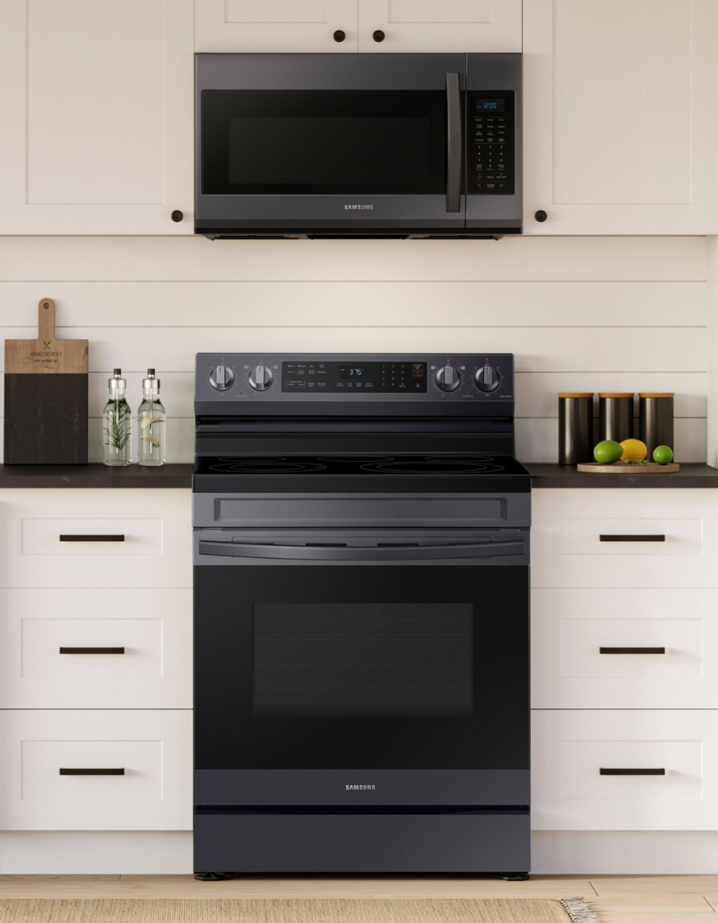 Alt View 11. Samsung - 6.3 cu. ft. Freestanding Electric Range with WiFi, No-Preheat Air Fry & Convection - Black Stainless Steel.