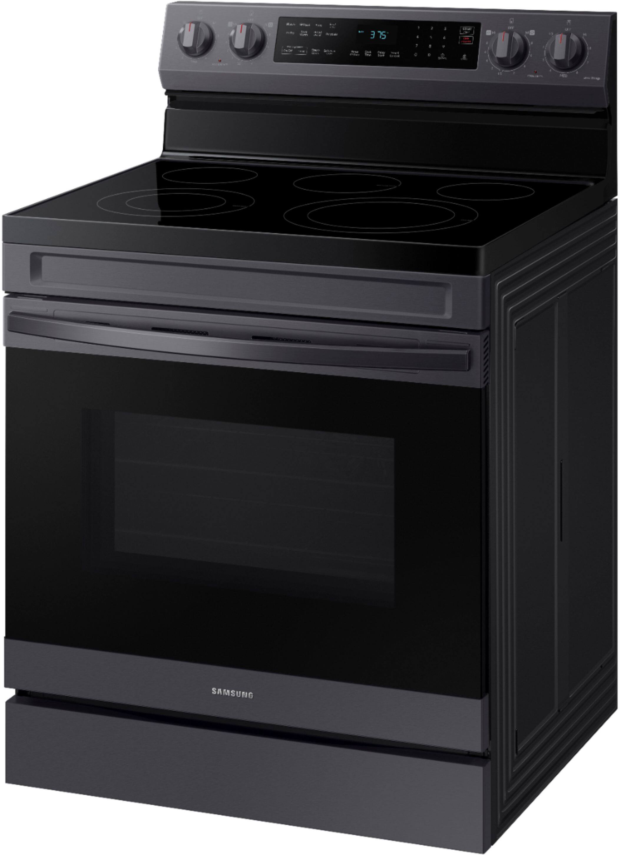 Alt View 16. Samsung - 6.3 cu. ft. Freestanding Electric Range with WiFi, No-Preheat Air Fry & Convection - Black Stainless Steel.