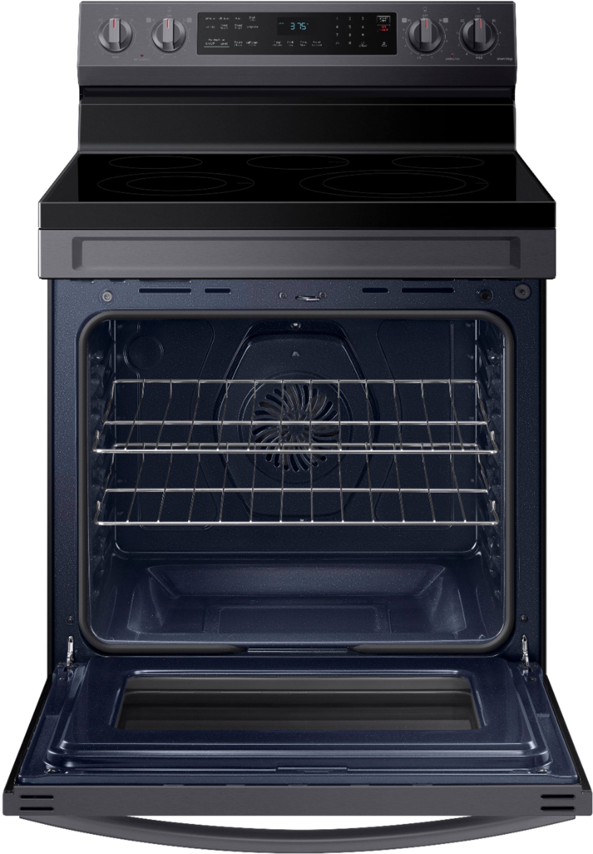 Alt View 18. Samsung - 6.3 cu. ft. Freestanding Electric Range with WiFi, No-Preheat Air Fry & Convection - Black Stainless Steel.