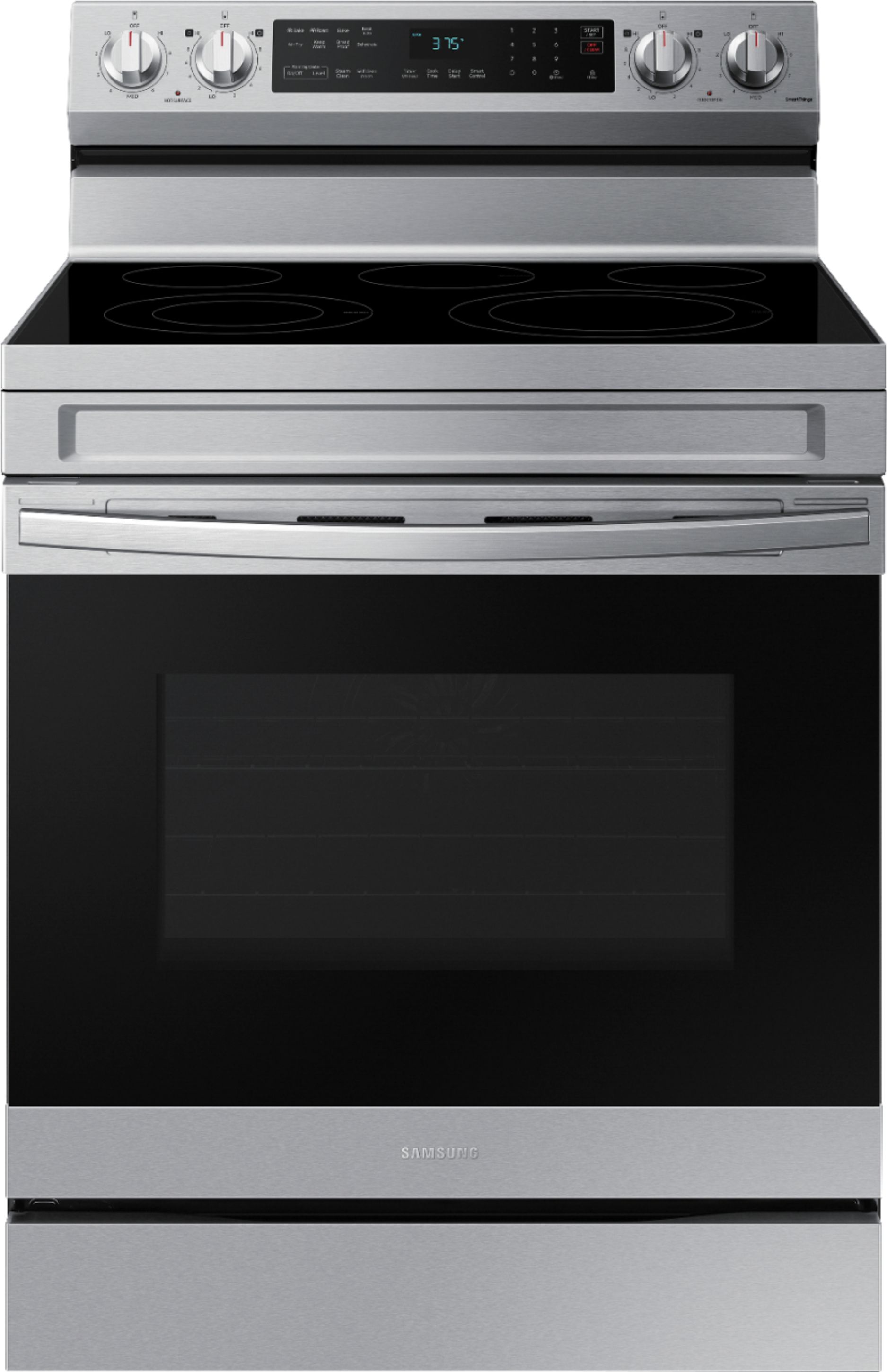 image of Samsung - 6.3 cu. ft. Freestanding Electric Range with WiFi, No-Preheat Air Fry & Convection - Stainless steel with sku:ne63a6511ss-electronicexpress