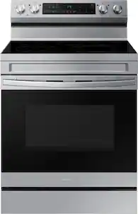 Samsung - 30 in. Wide 5 Elements Freestanding 6.3 cu. ft. Electric Range with WiFi, No-Preheat Air Fry & Convection - Stainless Steel