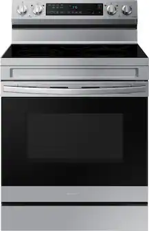 Samsung - 30 in. Wide 5 Elements Freestanding 6.3 cu. ft. Electric Range with WiFi, No-Preheat Air Fry & Convection - Stainless Steel