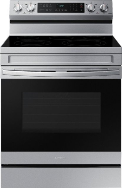 Front Zoom. Samsung - 6.3 cu. ft. Freestanding Electric Range with WiFi, No-Preheat Air Fry & Convection - Stainless steel.