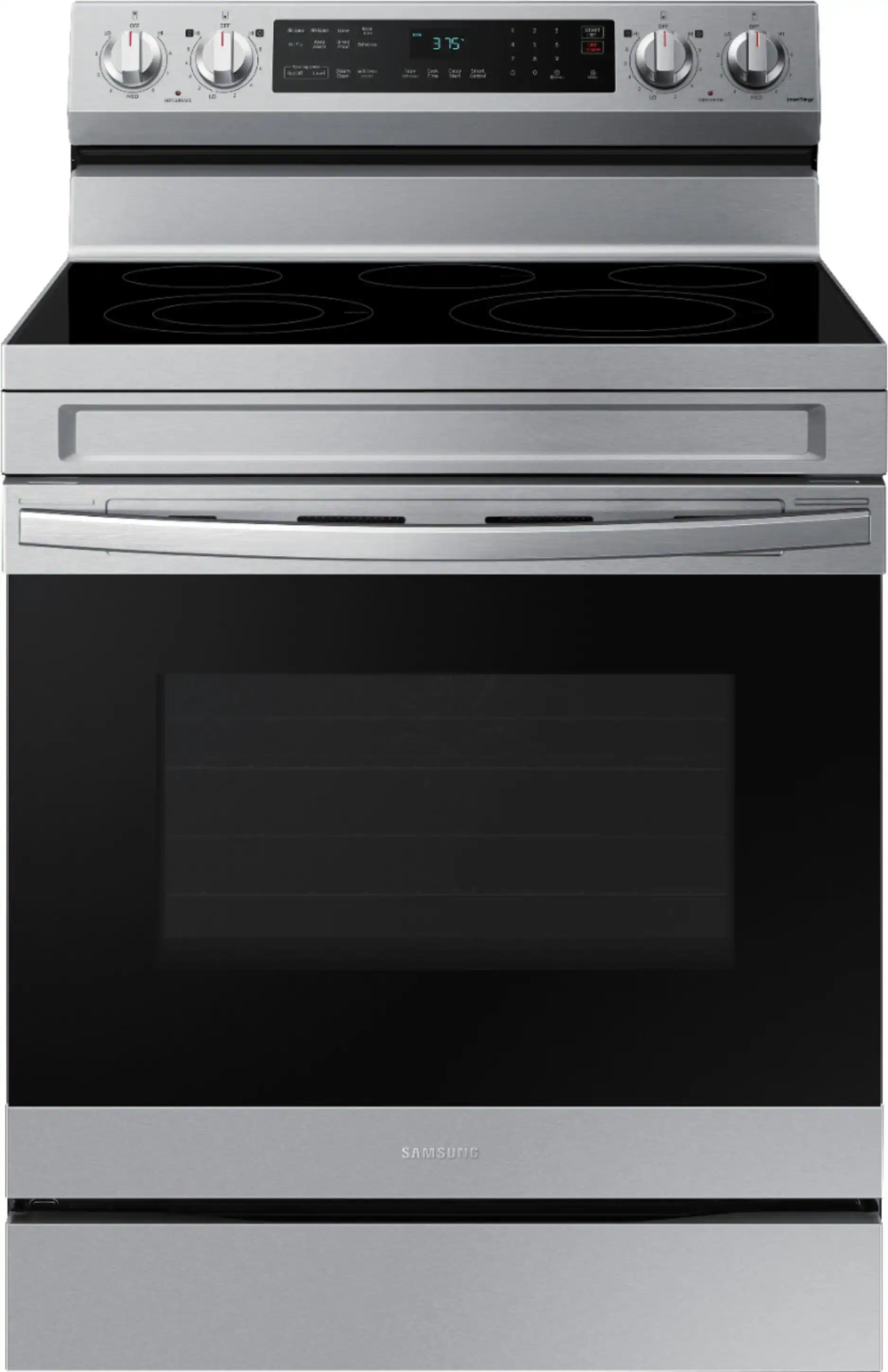 Samsung - 6.3 cu. ft. Freestanding Electric Range with WiFi, No-Preheat Air Fry & Convection - Stainless Steel