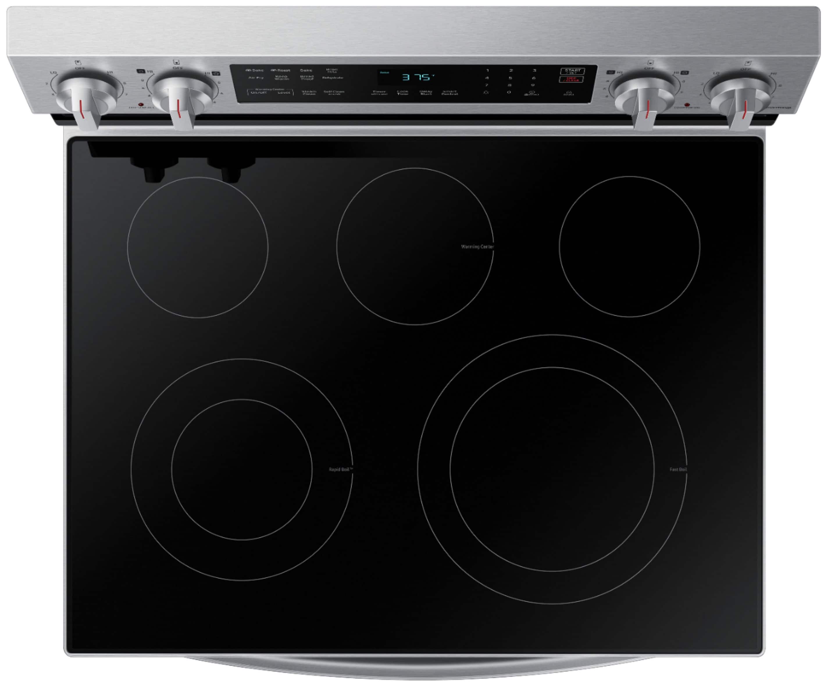Alt View 13. Samsung - 6.3 cu. ft. Freestanding Electric Range with WiFi, No-Preheat Air Fry & Convection - Stainless Steel.