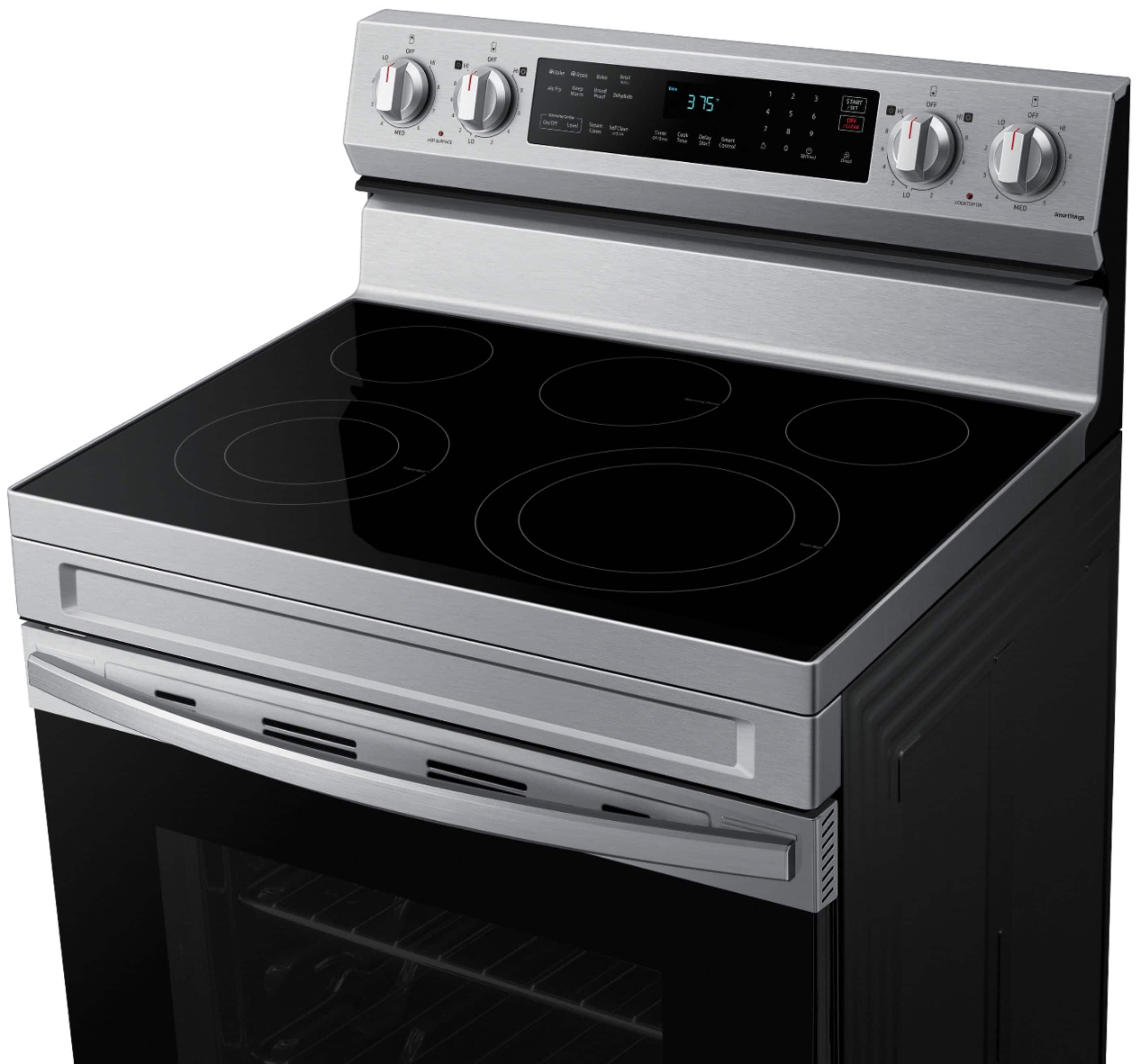 Alt View 15. Samsung - 6.3 cu. ft. Freestanding Electric Range with WiFi, No-Preheat Air Fry & Convection - Stainless Steel.