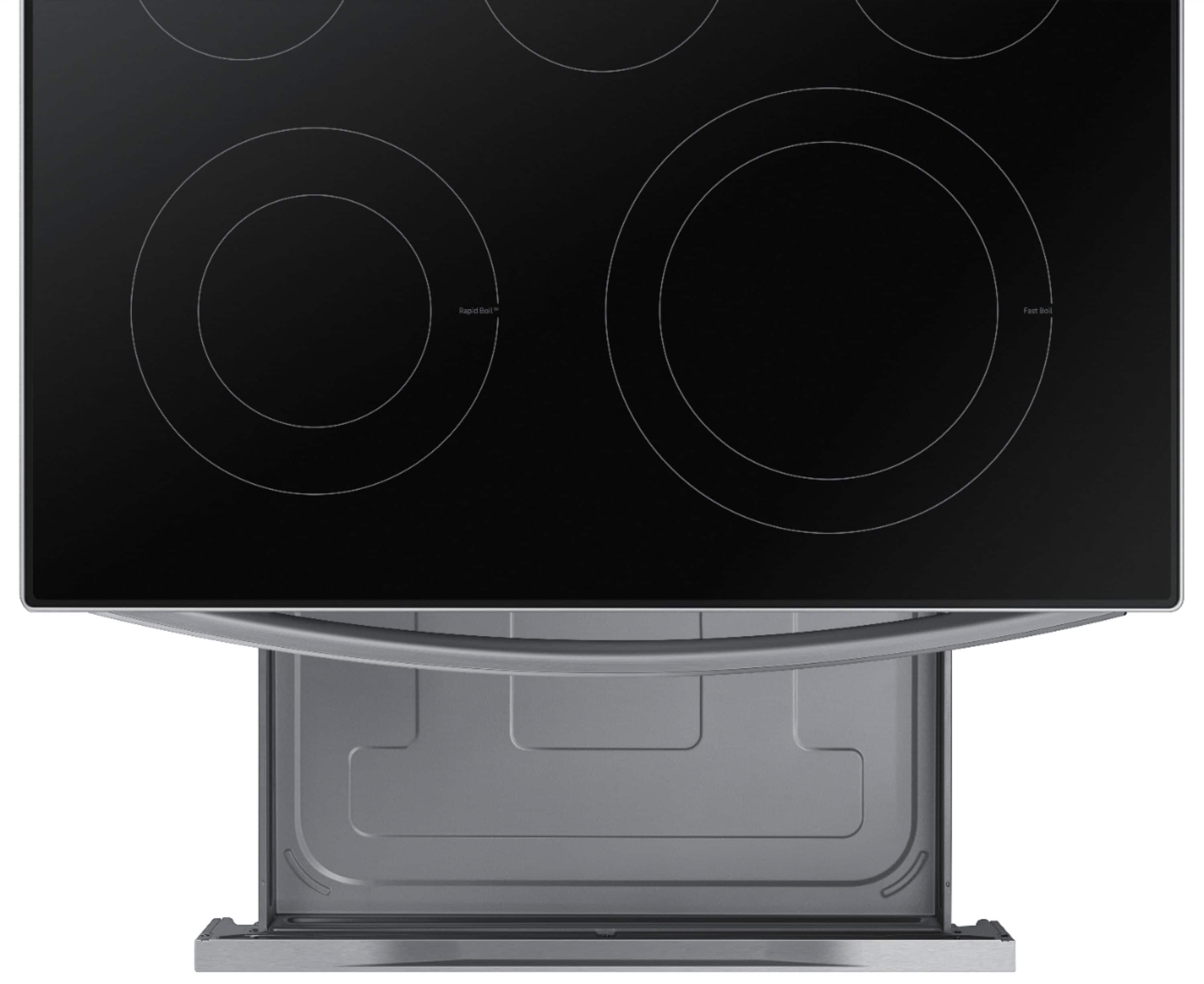 Alt View 19. Samsung - 6.3 cu. ft. Freestanding Electric Range with WiFi, No-Preheat Air Fry & Convection - Stainless Steel.